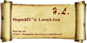 Hegedűs Leontina névjegykártya